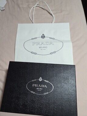 Prada Milano Black Logo Box With PAPER BAG